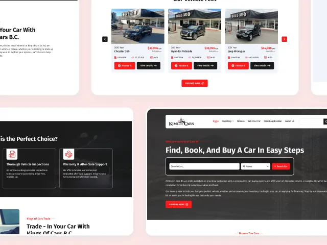 King of Cars financing calculator component